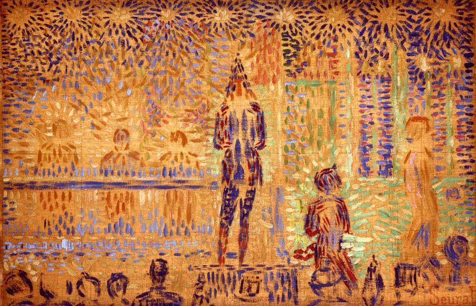 Wikioo.org - The Encyclopedia of Fine Arts - Painting, Artwork by Georges Pierre Seurat - Study for 'Invitation to the Sideshow'