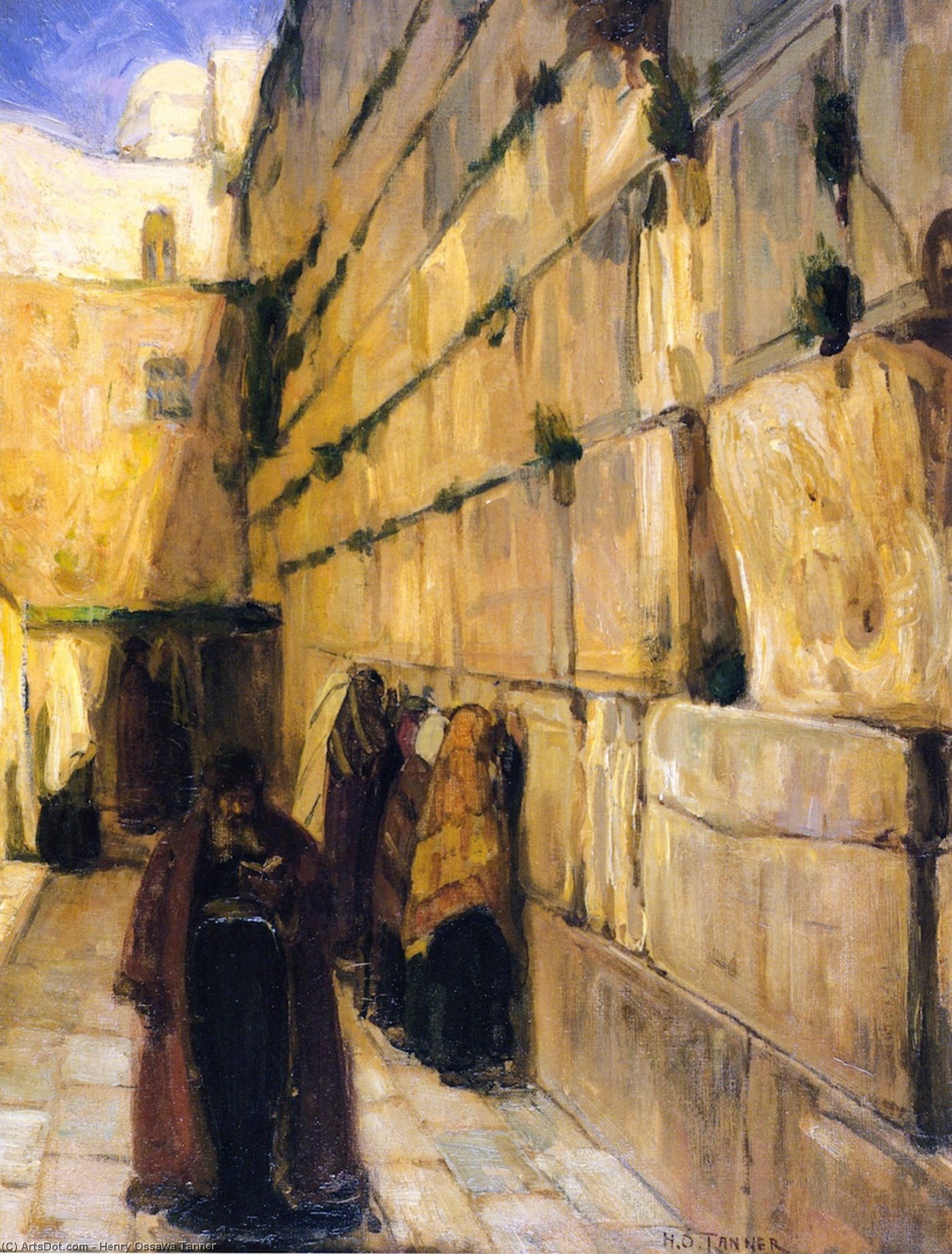 Wikioo.org - The Encyclopedia of Fine Arts - Painting, Artwork by Henry Ossawa Tanner - Study for The Jews' Wailing Place