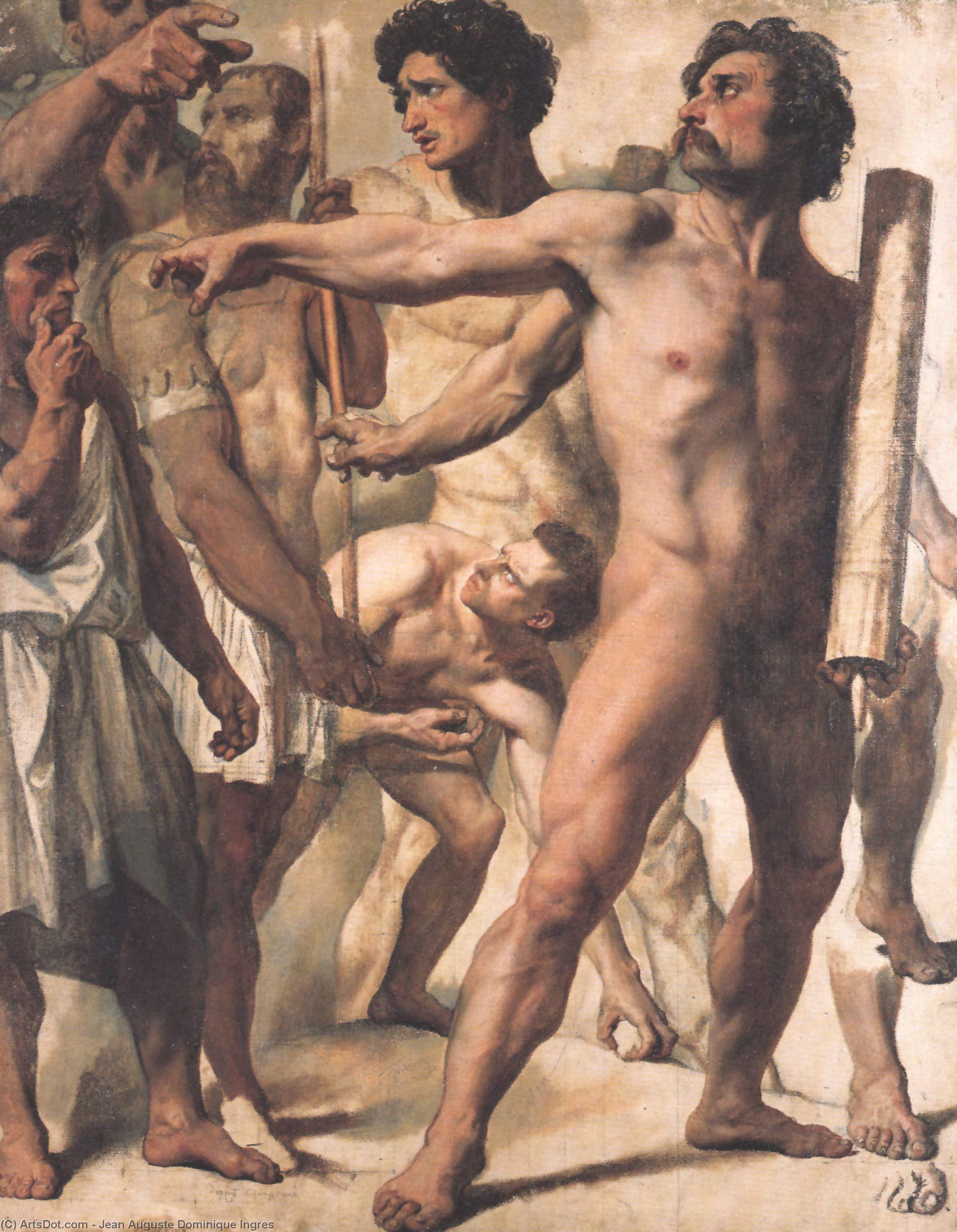 WikiOO.org - Enciclopedia of Fine Arts - Pictura, lucrări de artă Jean Auguste Dominique Ingres - Study for the 'Martyrdom of Saint Symphorien'