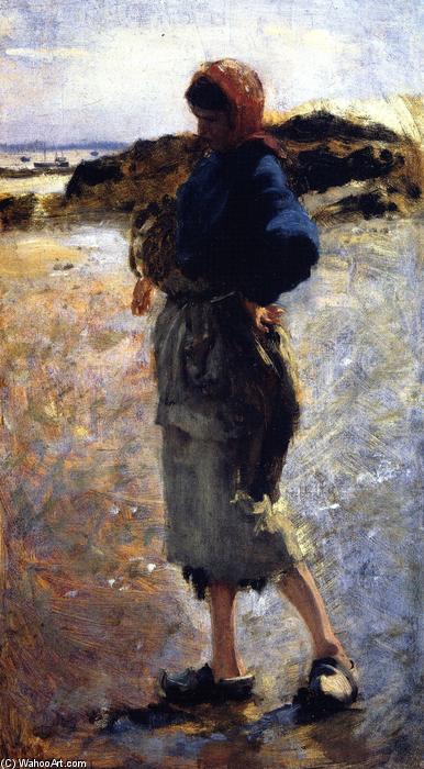WikiOO.org - Encyclopedia of Fine Arts - Maleri, Artwork John Singer Sargent - Study for 'Oyster Gatherers at Cancale'