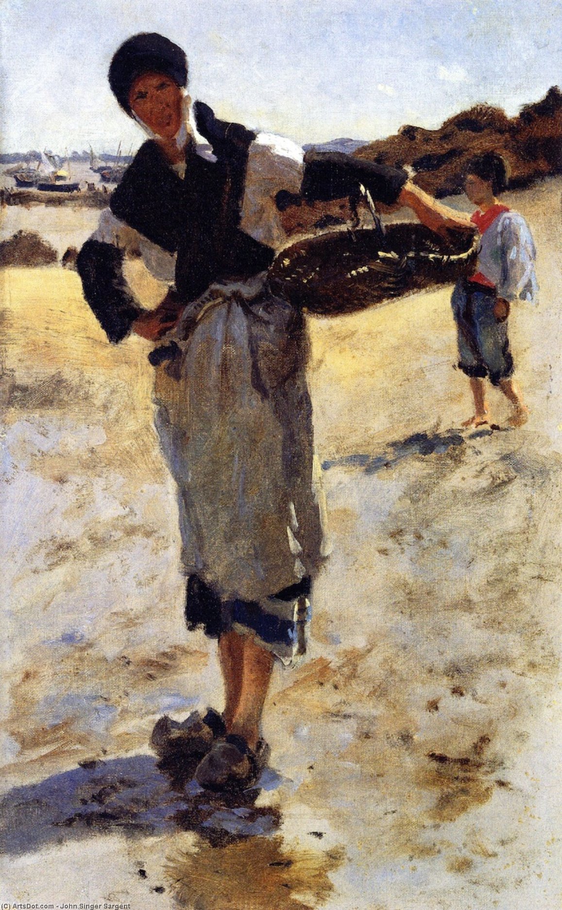 Wikioo.org - The Encyclopedia of Fine Arts - Painting, Artwork by John Singer Sargent - Study for 'Oyster Gatherers at Cancale'