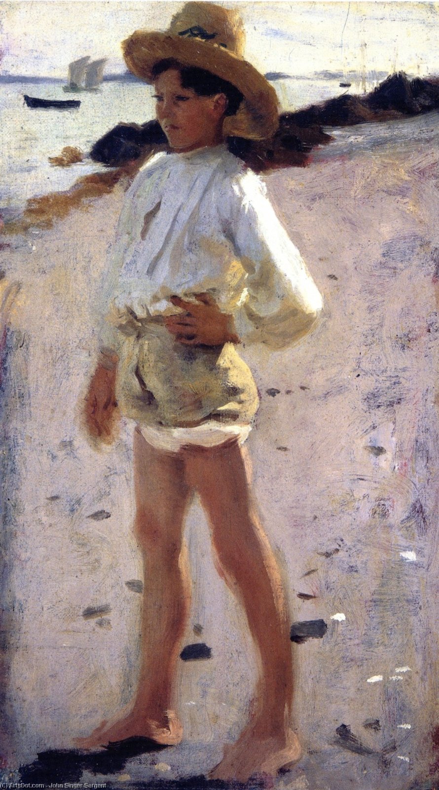 WikiOO.org - Encyclopedia of Fine Arts - Maleri, Artwork John Singer Sargent - Study for 'Oyster Gatherers at Cancale'