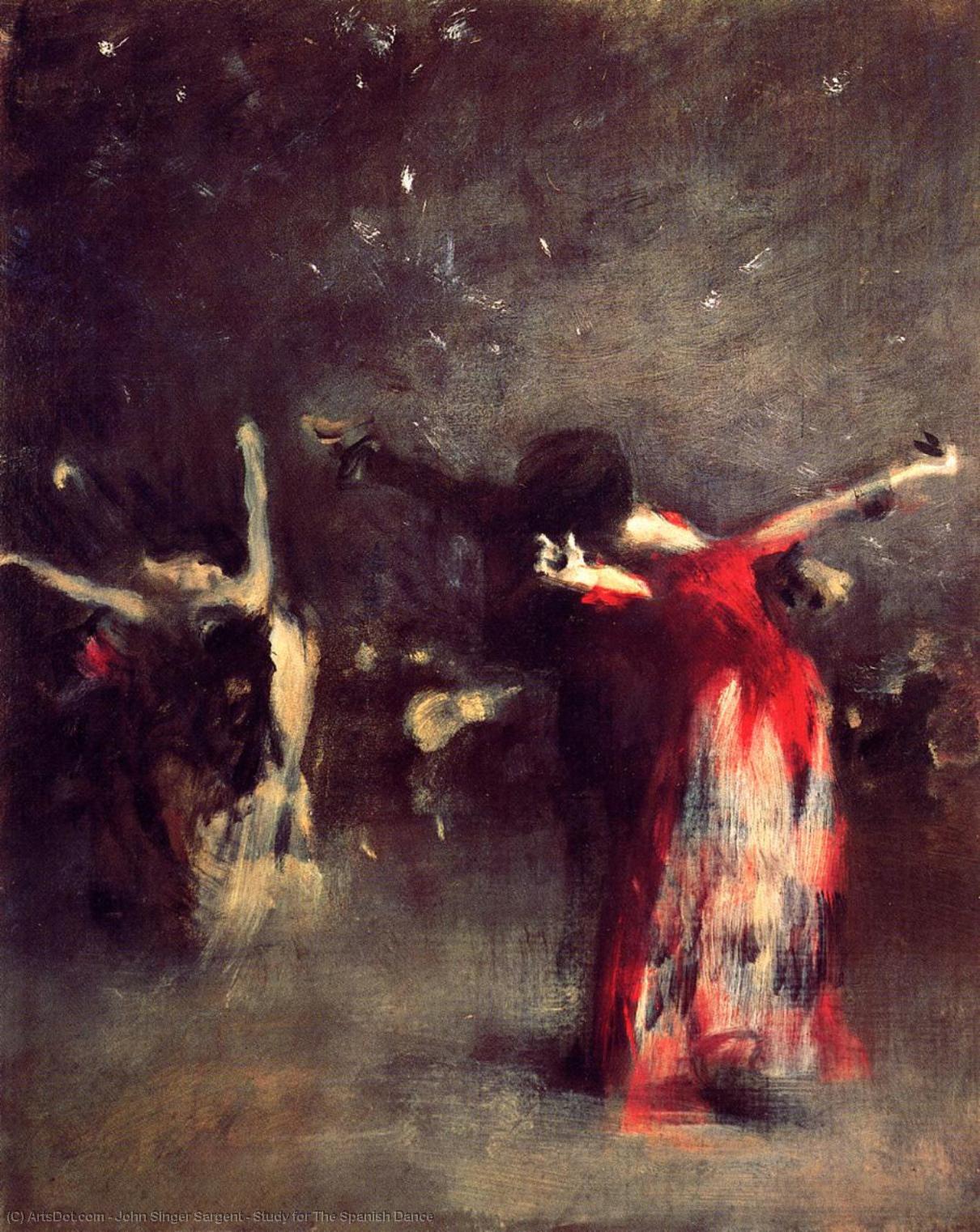 Wikioo.org - The Encyclopedia of Fine Arts - Painting, Artwork by John Singer Sargent - Study for The Spanish Dance