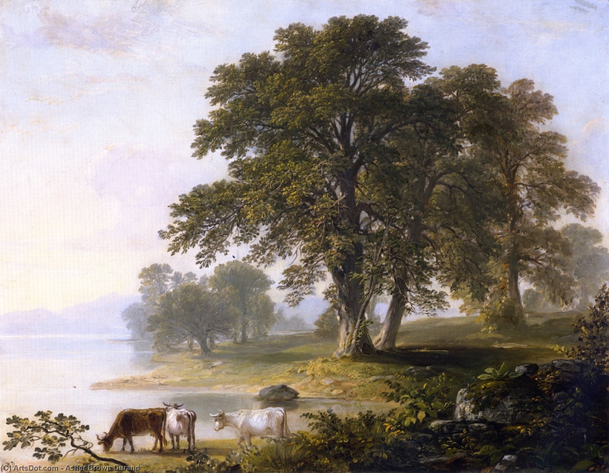 Wikioo.org - The Encyclopedia of Fine Arts - Painting, Artwork by Asher Brown Durand - Study for Summer Afternoon (also known as Summer Afternoon)
