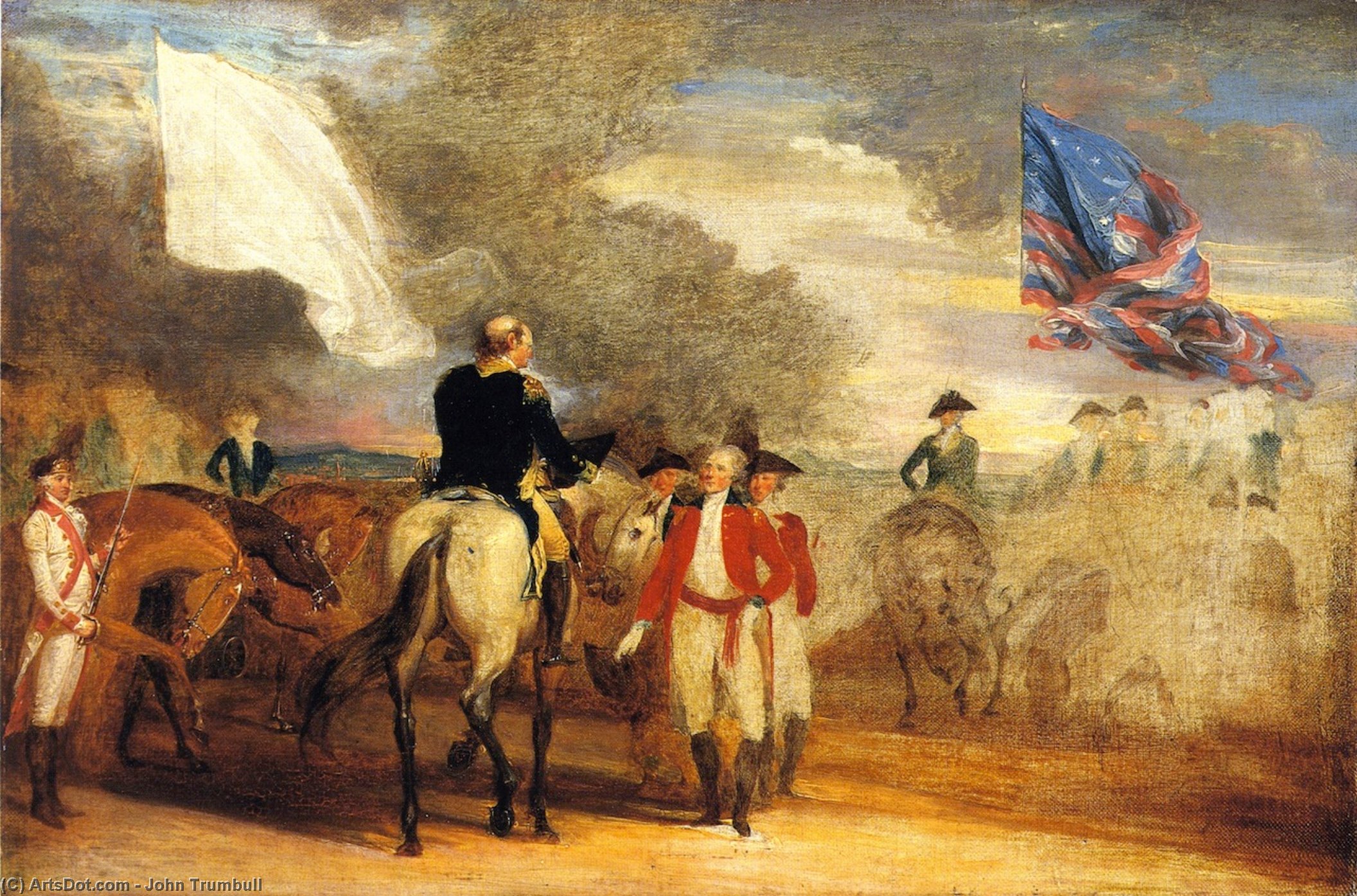 Wikioo.org - Bách khoa toàn thư về mỹ thuật - Vẽ tranh, Tác phẩm nghệ thuật John Trumbull - Study for Surrender of Cornwallis at Yorktown