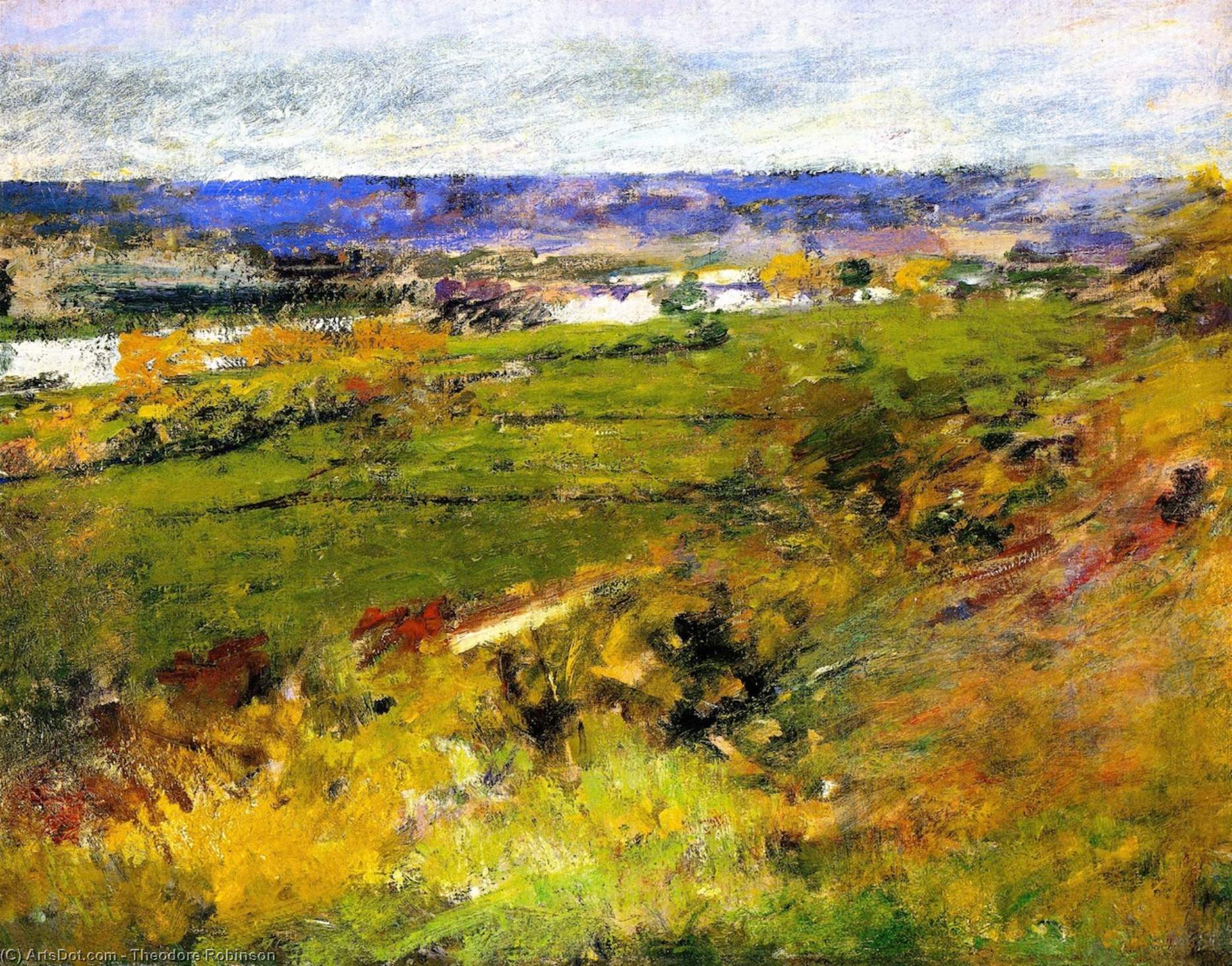 Wikioo.org - The Encyclopedia of Fine Arts - Painting, Artwork by Theodore Robinson - Study for 'Valley of the Seine from the Giverny Heights'