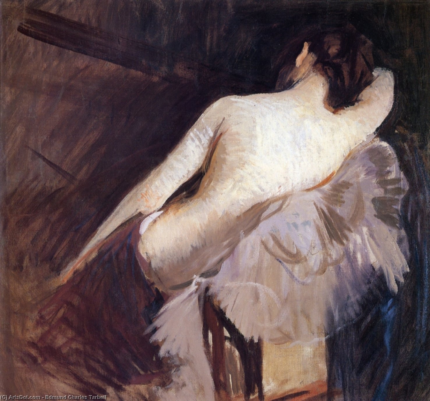 Wikioo.org - The Encyclopedia of Fine Arts - Painting, Artwork by Edmund Charles Tarbell - Study for The Venetian Bind''''