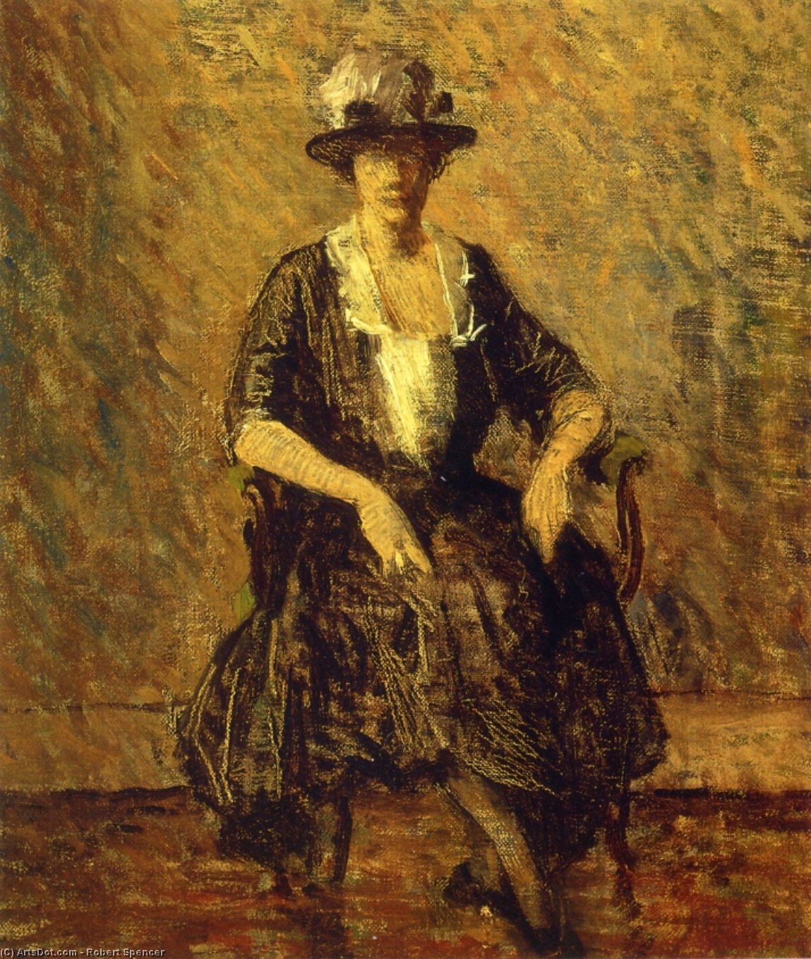 Wikioo.org - The Encyclopedia of Fine Arts - Painting, Artwork by Robert Spencer - Study in Black - M. F. S.