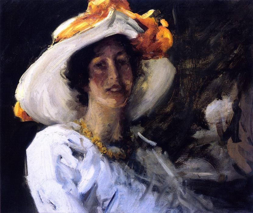Wikioo.org - The Encyclopedia of Fine Arts - Painting, Artwork by William Merritt Chase - Study of Clara Stephens