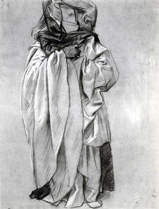 WikiOO.org - Encyclopedia of Fine Arts - Lukisan, Artwork John Singer Sargent - Study of Ezekiel for Frieze of the Prophets