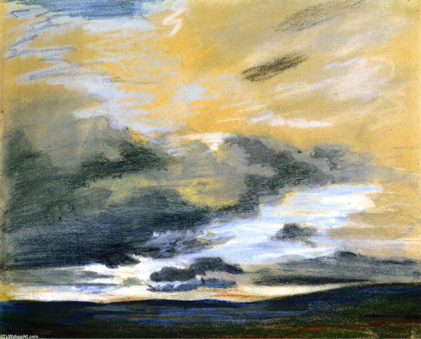 WikiOO.org - Encyclopedia of Fine Arts - Lukisan, Artwork Eugène Delacroix - Study of the Sky at Dusk