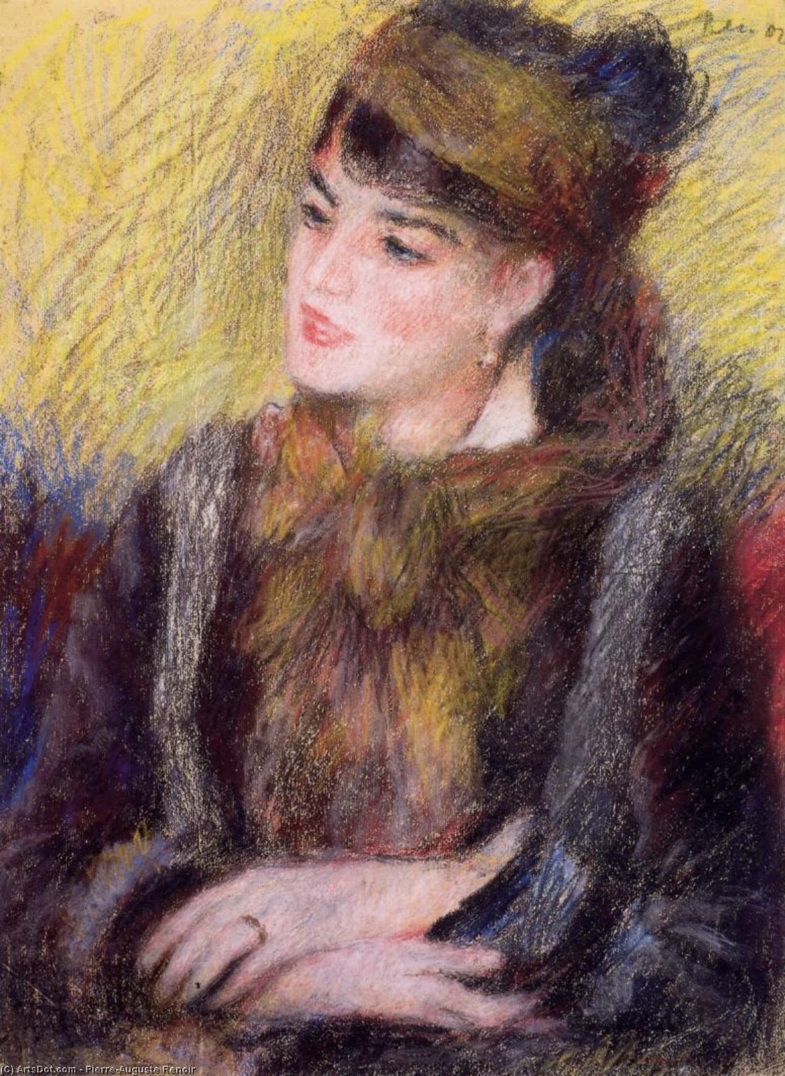 Wikoo.org - موسوعة الفنون الجميلة - اللوحة، العمل الفني Pierre-Auguste Renoir - Study of a Woman