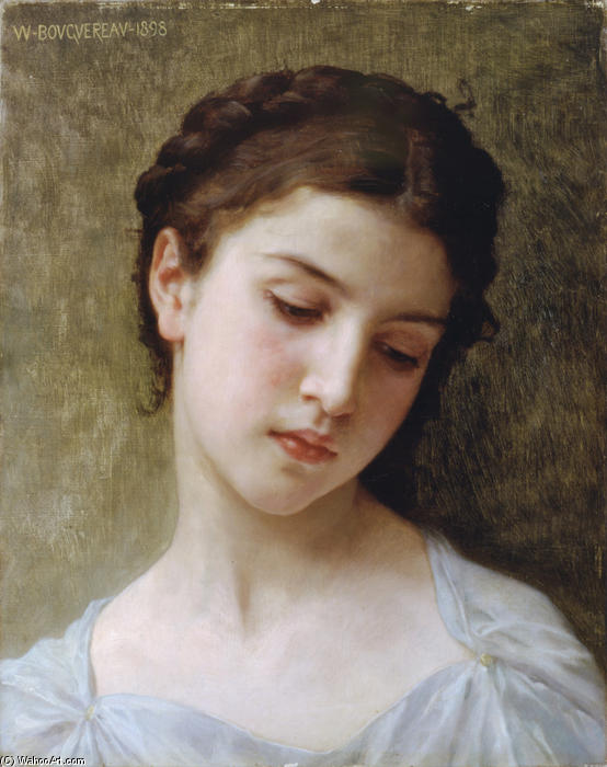 WikiOO.org – 美術百科全書 - 繪畫，作品 William Adolphe Bouguereau - 研究 女人的头