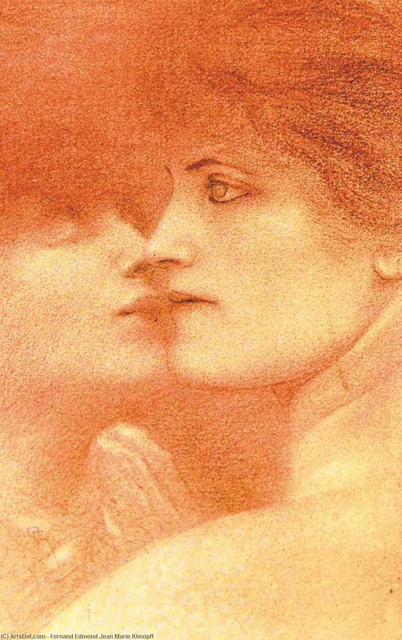 Wikioo.org – La Enciclopedia de las Bellas Artes - Pintura, Obras de arte de Fernand Edmond Jean Marie Khnopff - estudio de mujeres
