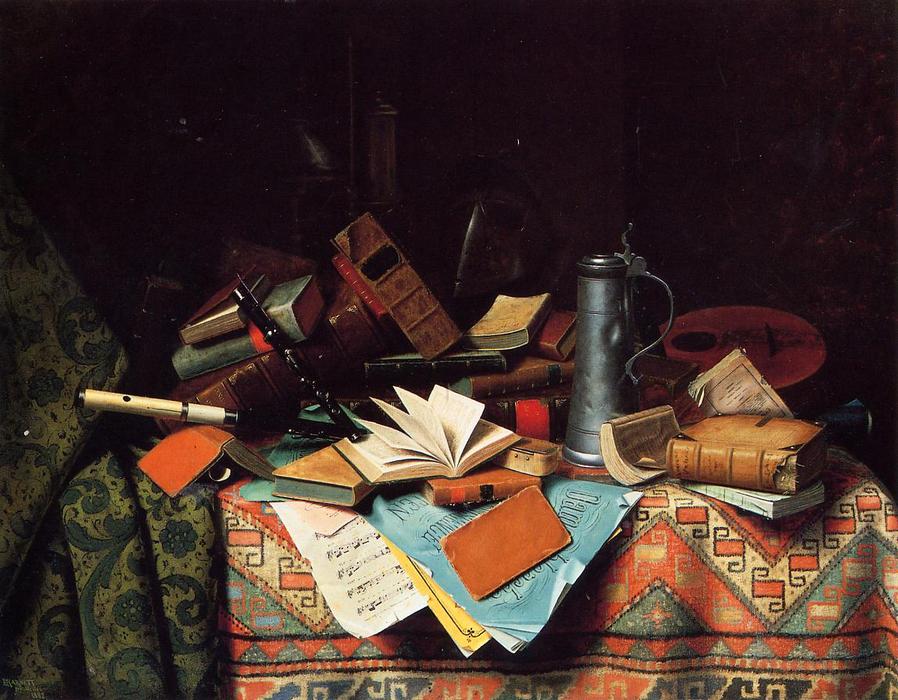 Wikioo.org - The Encyclopedia of Fine Arts - Painting, Artwork by William Michael Harnett - A Study Table