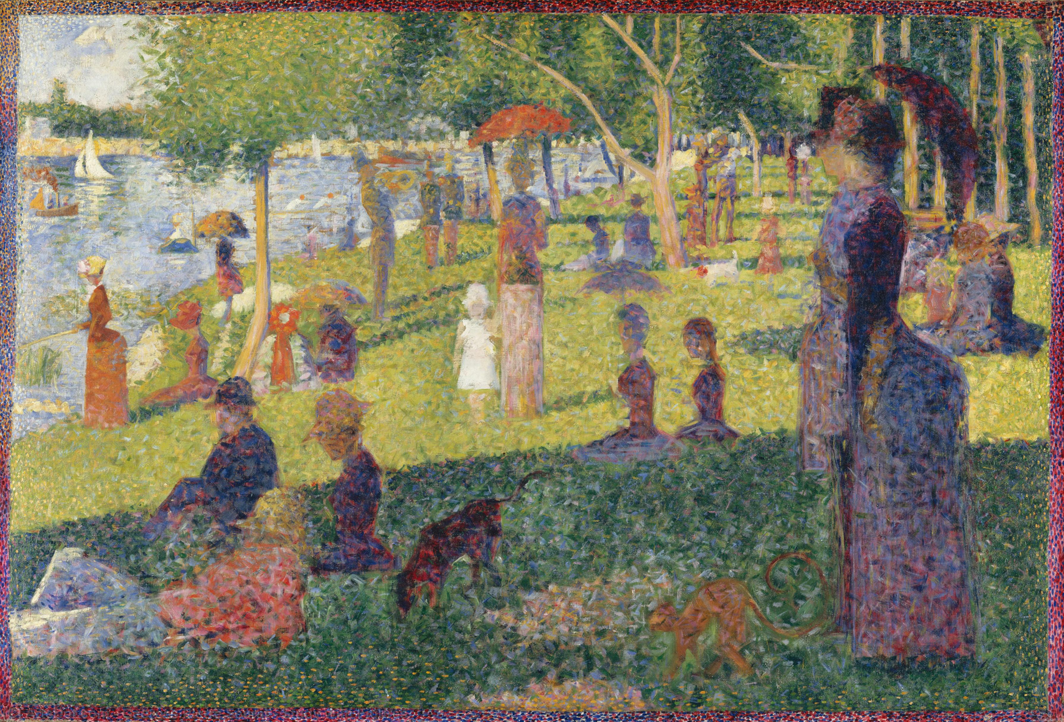 Wikioo.org - The Encyclopedia of Fine Arts - Painting, Artwork by Georges Pierre Seurat - Study with Figures