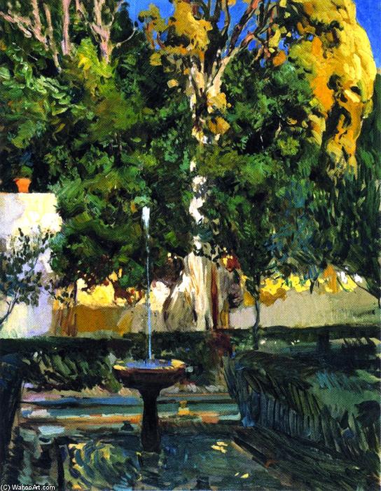 Wikioo.org - The Encyclopedia of Fine Arts - Painting, Artwork by Joaquin Sorolla Y Bastida - The Sultana's Cypresses