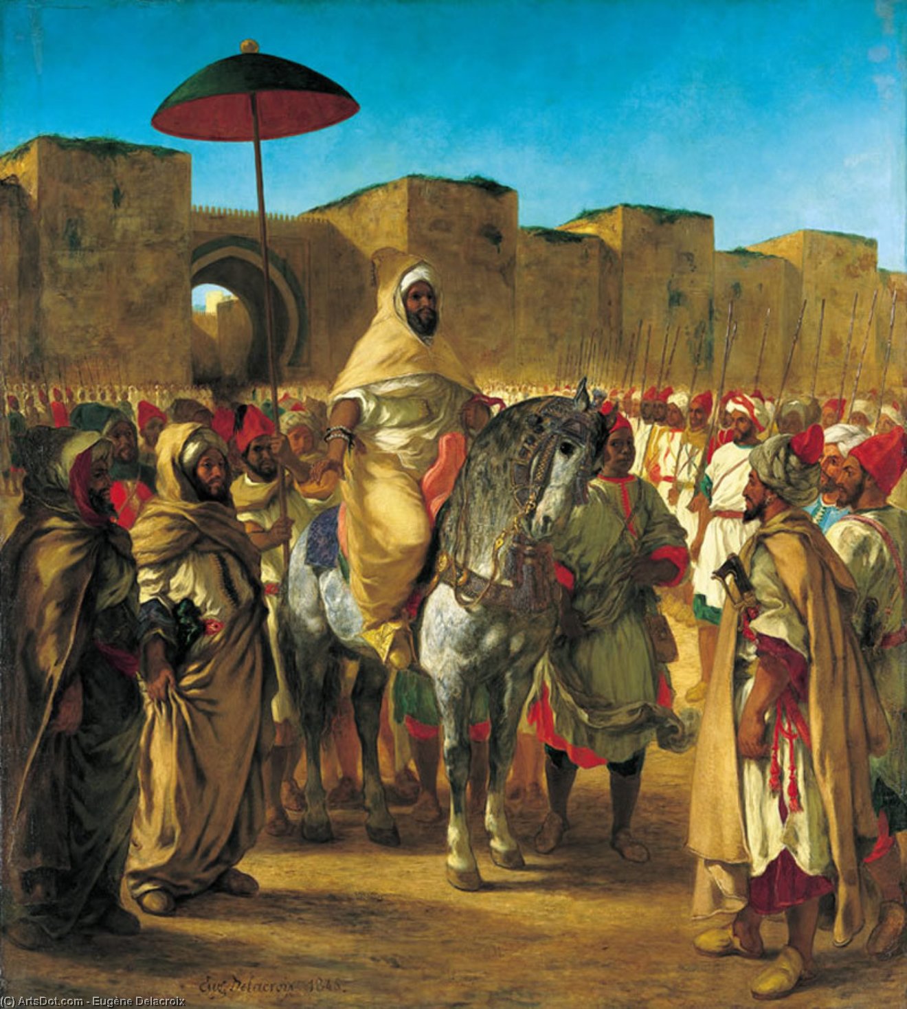 Wikioo.org - The Encyclopedia of Fine Arts - Painting, Artwork by Eugène Delacroix - Sultan of Morocco: Moulay Abd-Er-Rahman