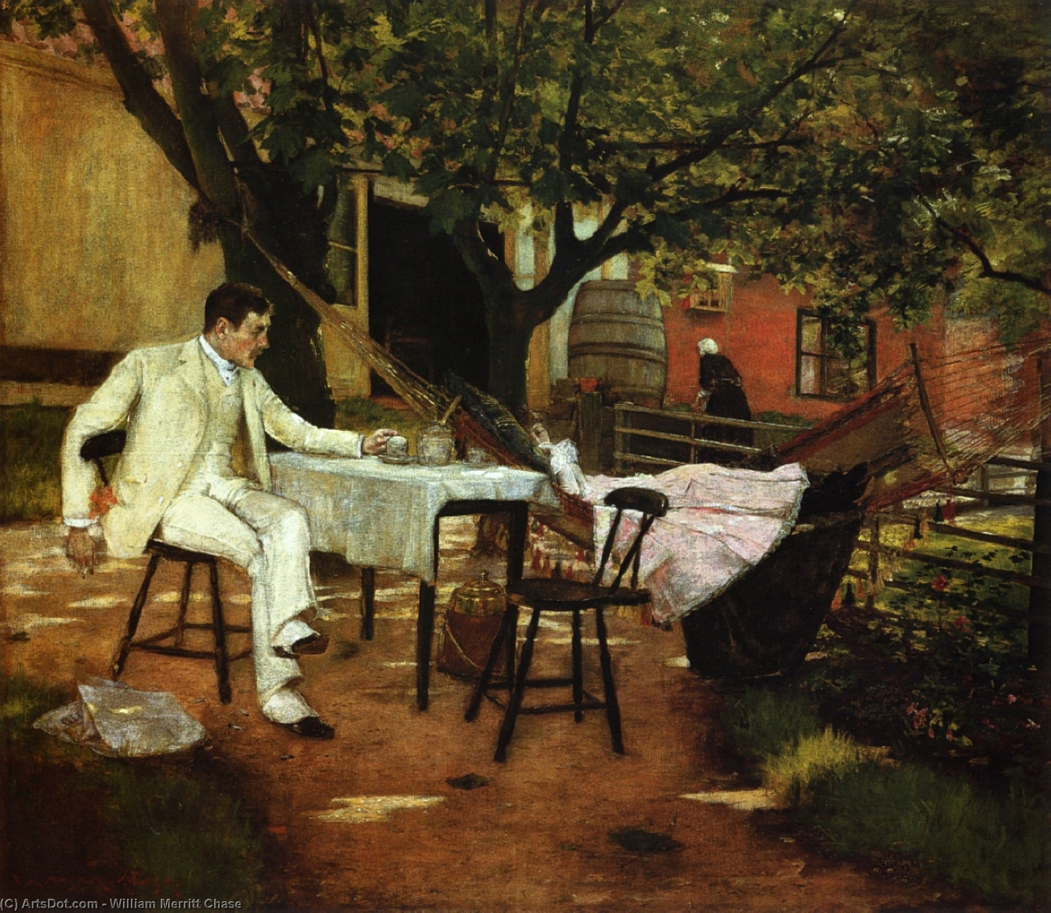 Wikioo.org - The Encyclopedia of Fine Arts - Painting, Artwork by William Merritt Chase - A Summer Afternon in Holland (also known as Sunlight and Shadow)