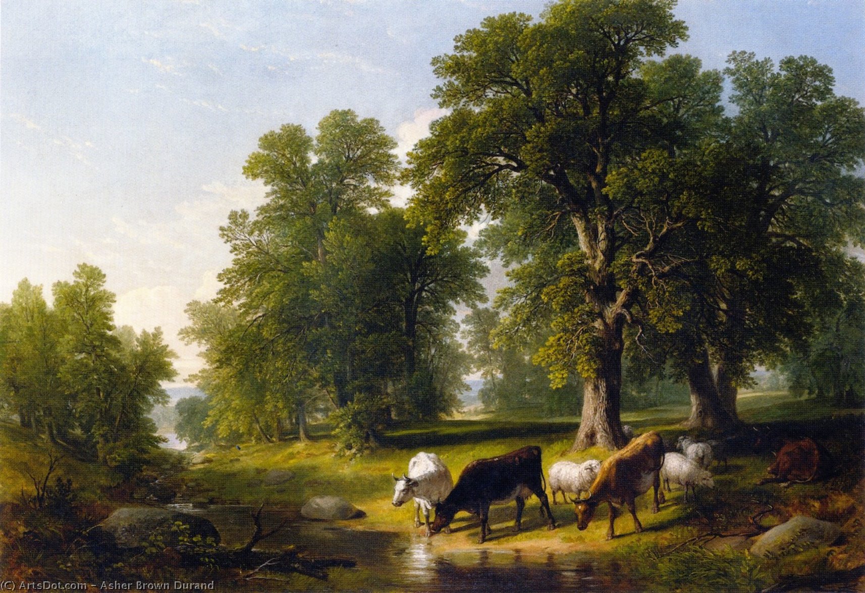 Wikioo.org - The Encyclopedia of Fine Arts - Painting, Artwork by Asher Brown Durand - A Summer Afternoon