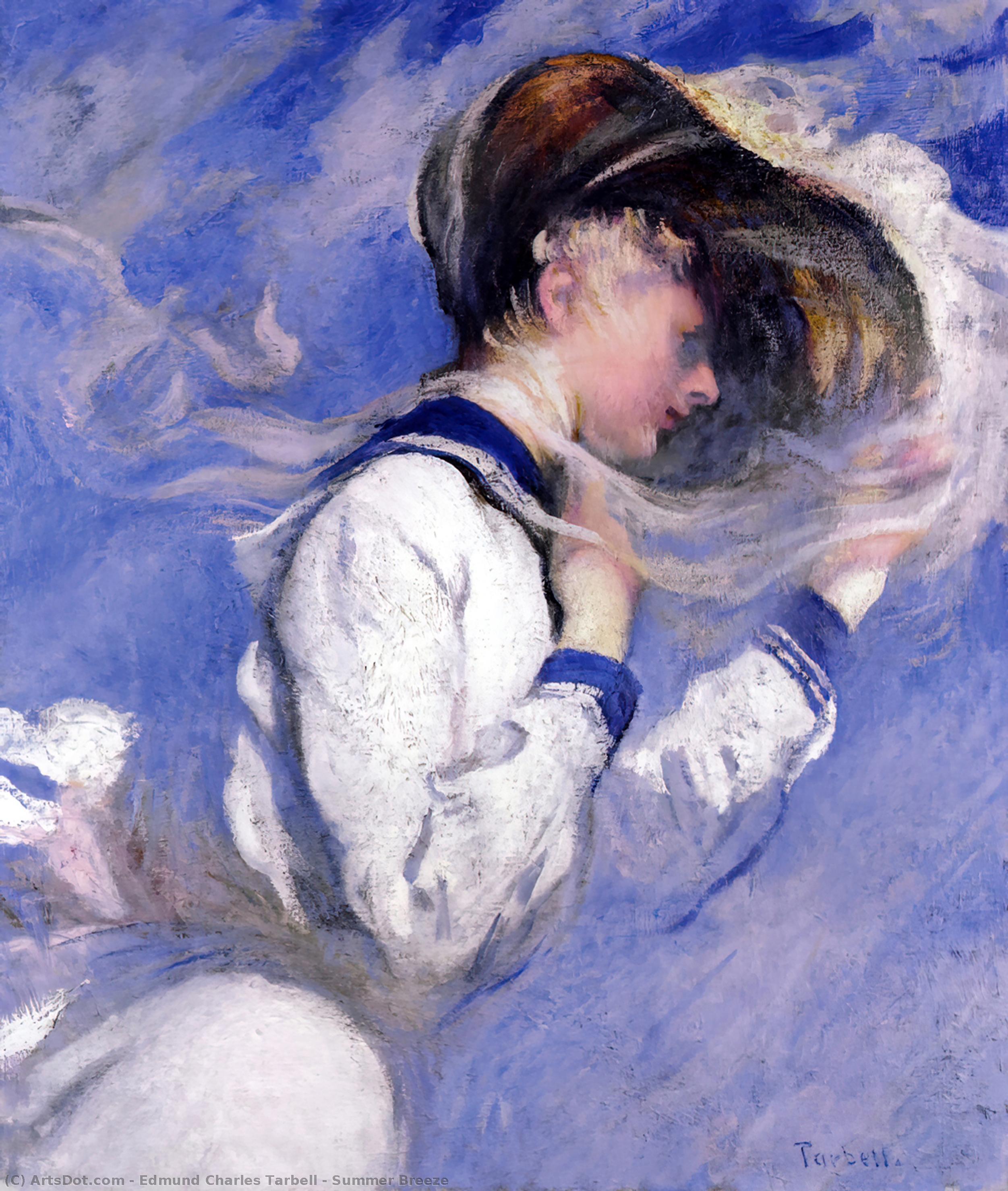 Wikioo.org - The Encyclopedia of Fine Arts - Painting, Artwork by Edmund Charles Tarbell - Summer Breeze