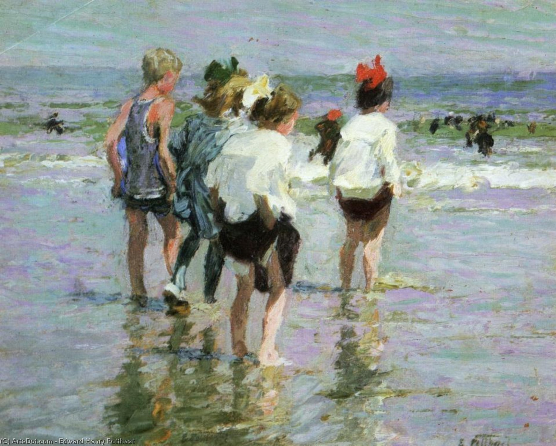Wikioo.org - The Encyclopedia of Fine Arts - Painting, Artwork by Edward Henry Potthast - Summer Day, Brighton Beach