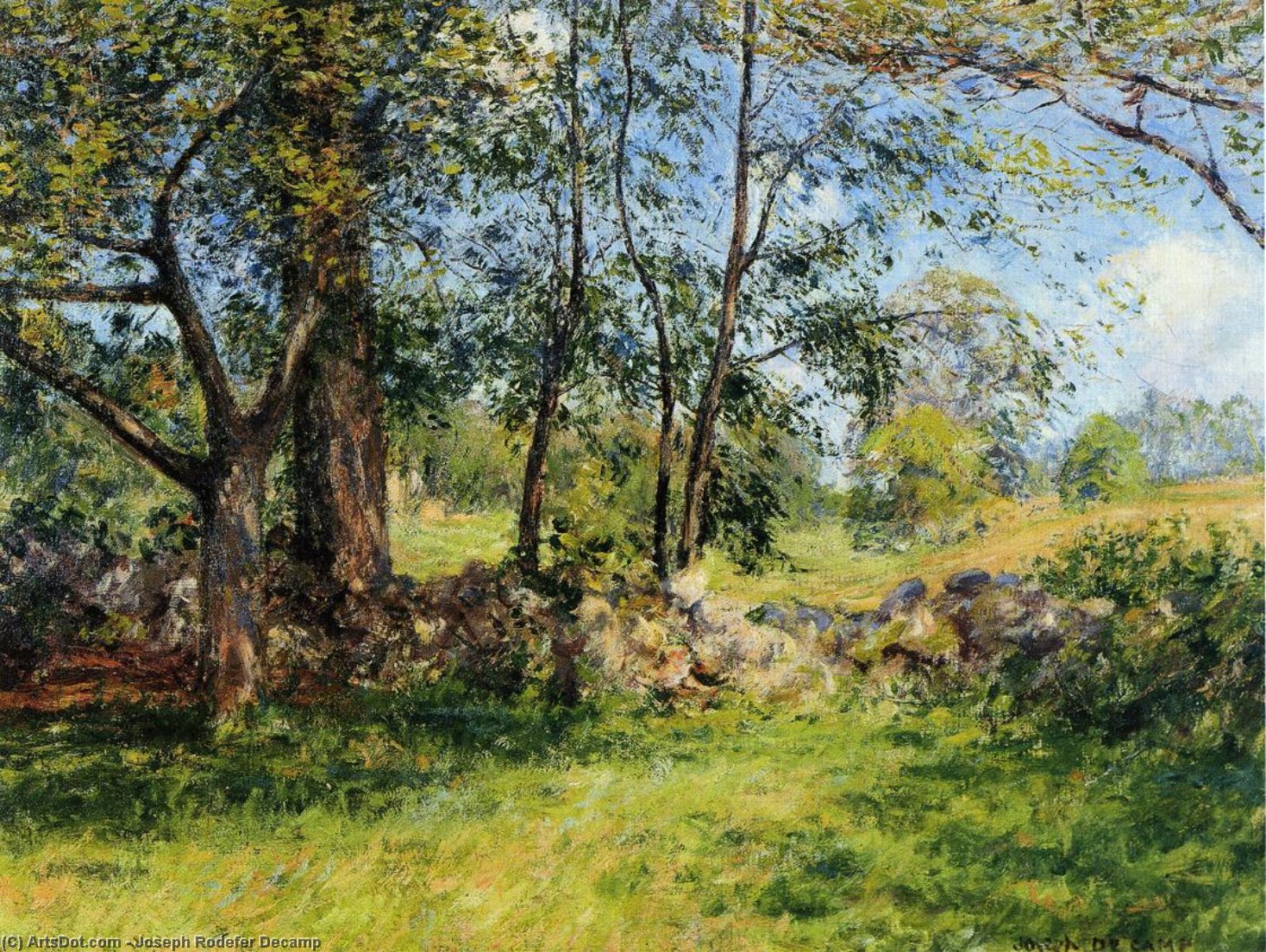 Wikioo.org - The Encyclopedia of Fine Arts - Painting, Artwork by Joseph Rodefer Decamp - Summer Landscape (also known as Summertime)