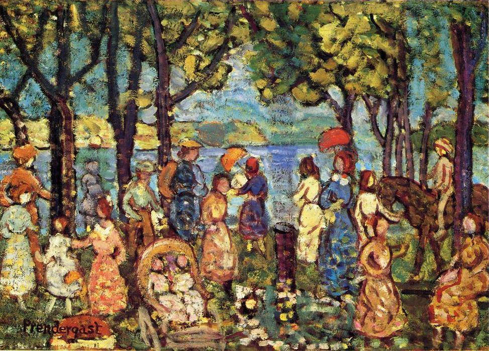Wikioo.org - The Encyclopedia of Fine Arts - Painting, Artwork by Maurice Brazil Prendergast - Summer, New England
