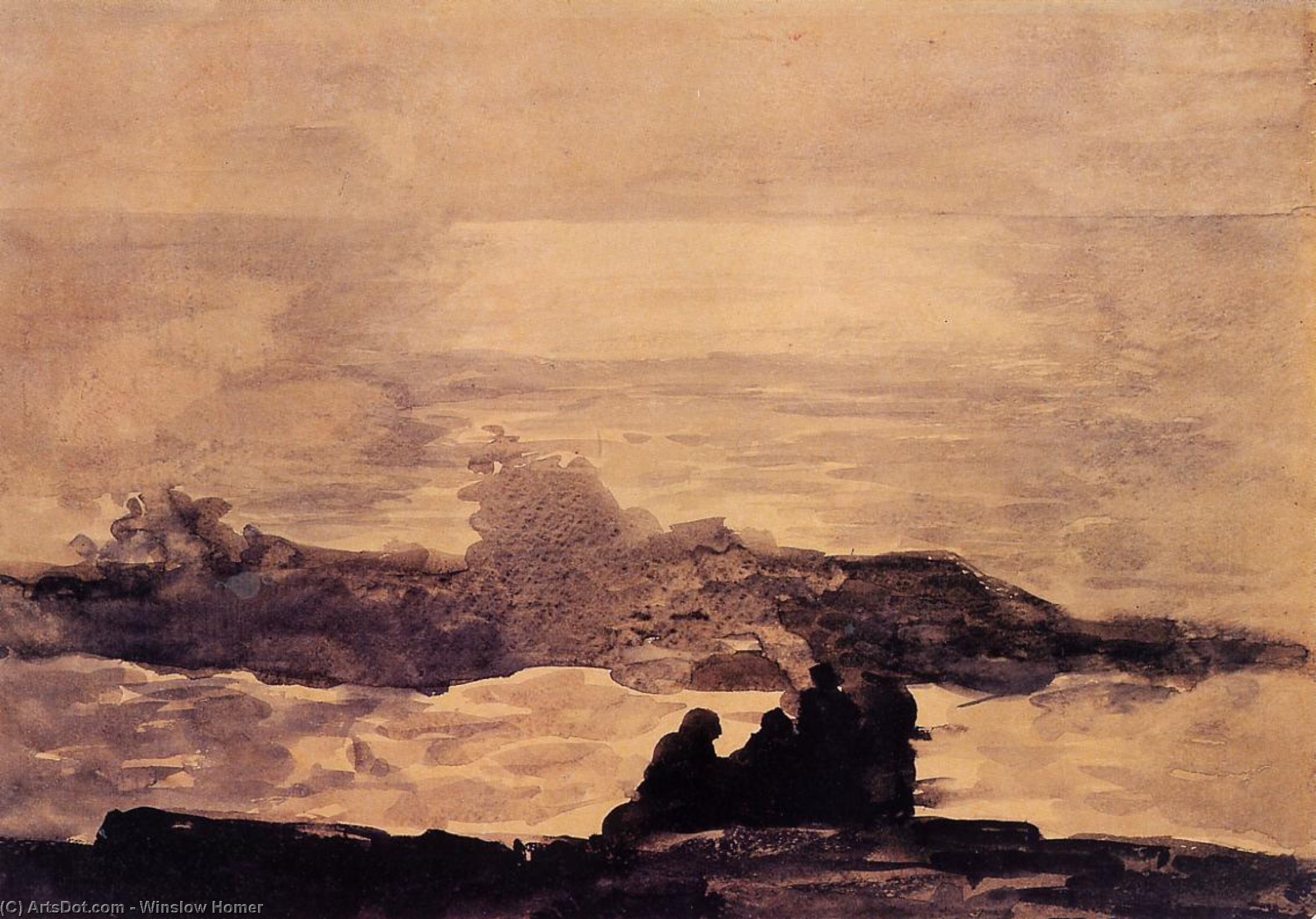 Wikioo.org - The Encyclopedia of Fine Arts - Painting, Artwork by Winslow Homer - A Summer Night