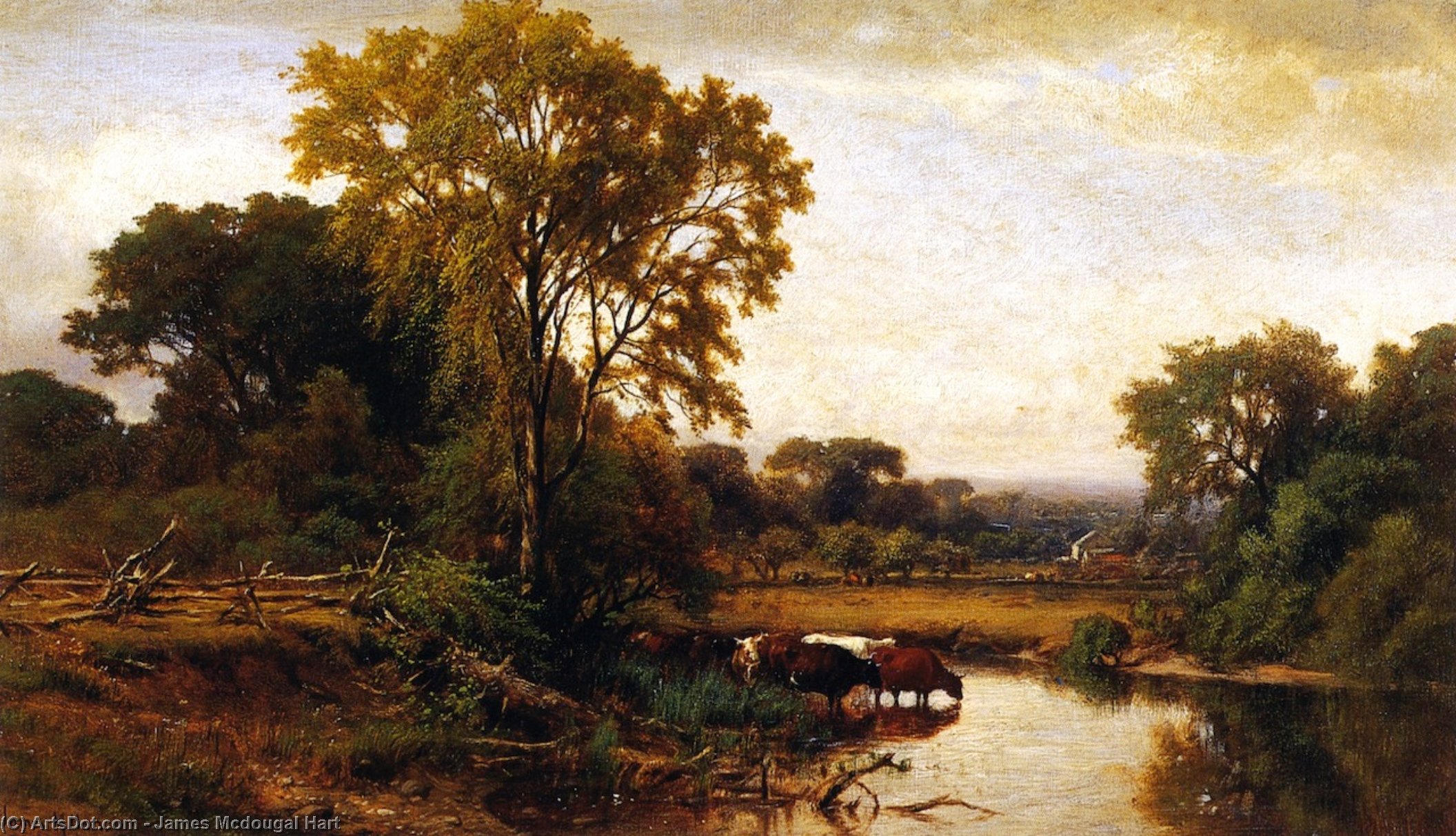 Wikioo.org - The Encyclopedia of Fine Arts - Painting, Artwork by James Mcdougal Hart - Summer Pastures