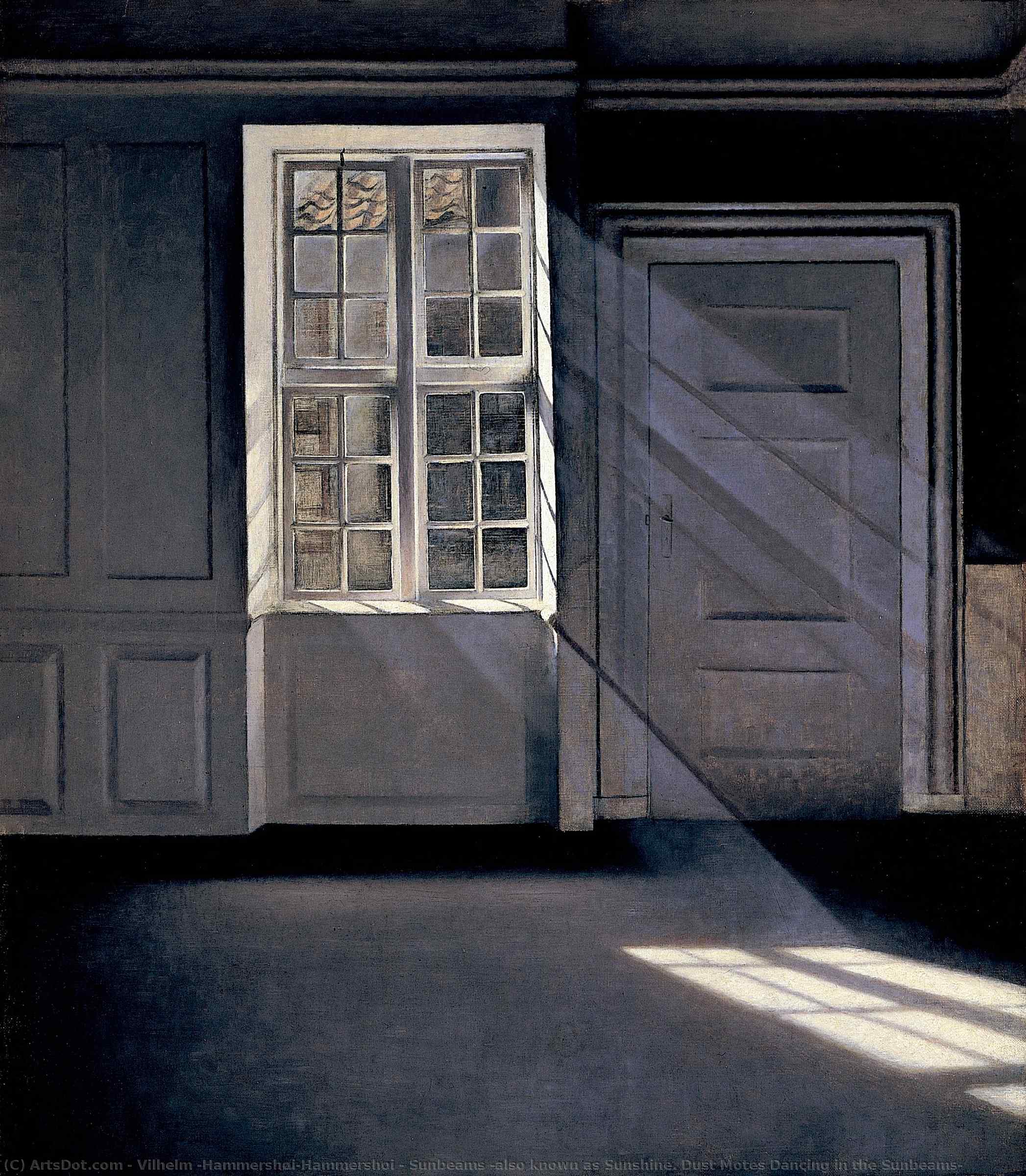Wikioo.org - The Encyclopedia of Fine Arts - Painting, Artwork by Vilhelm (Hammershøi)Hammershoi - Sunbeams (also known as Sunshine. Dust Motes Dancing in the Sunbeams)