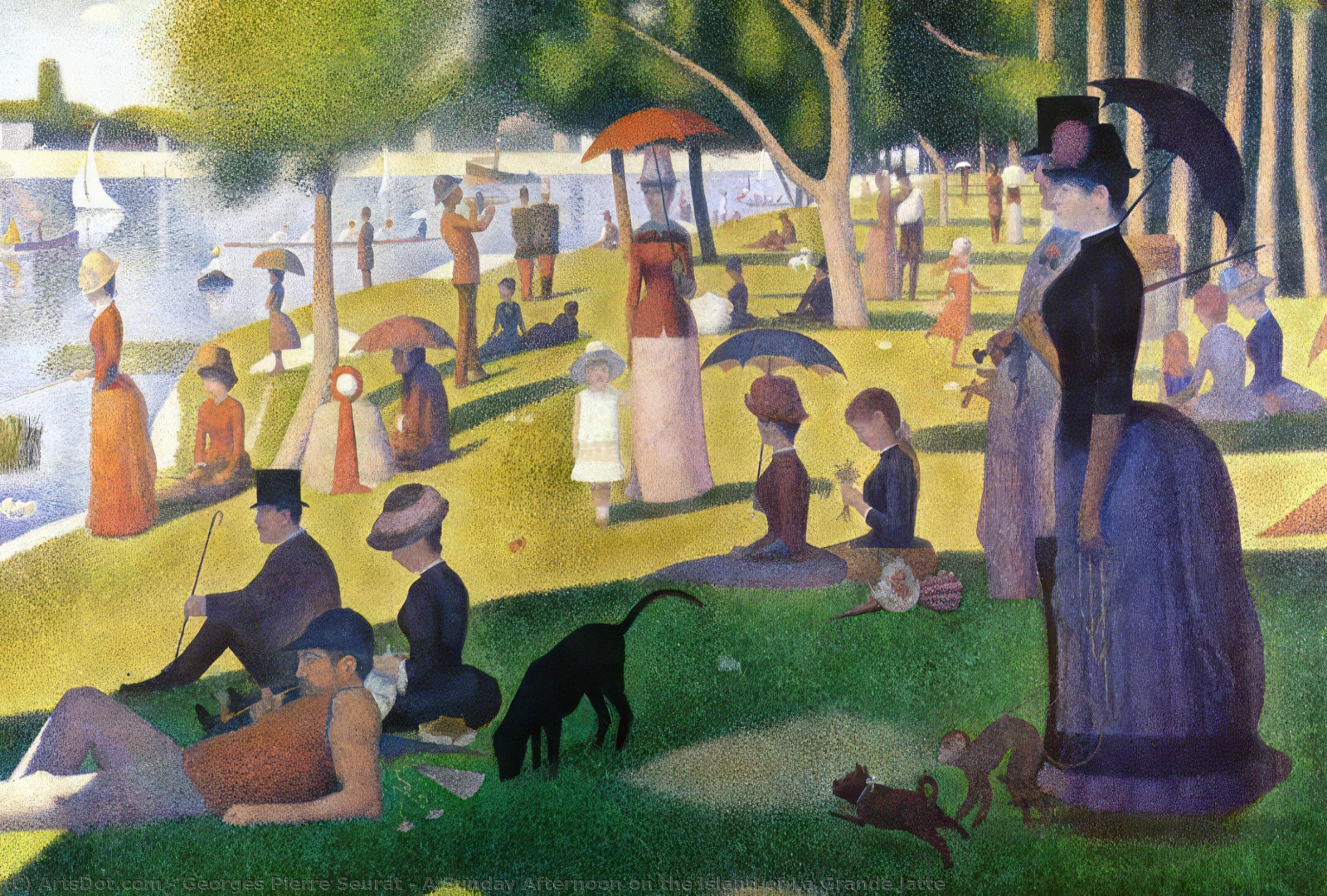 Wikioo.org - The Encyclopedia of Fine Arts - Painting, Artwork by Georges Pierre Seurat - A Sunday Afternoon on the Island of La Grande Jatte