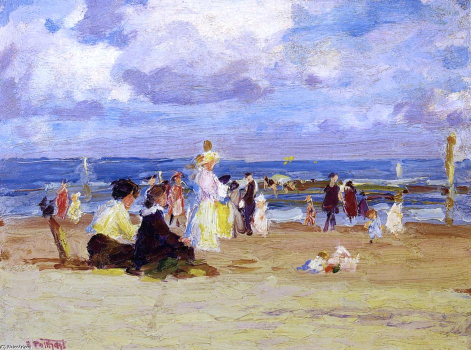 WikiOO.org - Encyclopedia of Fine Arts - Maalaus, taideteos Edward Henry Potthast - Sunday at the Beach