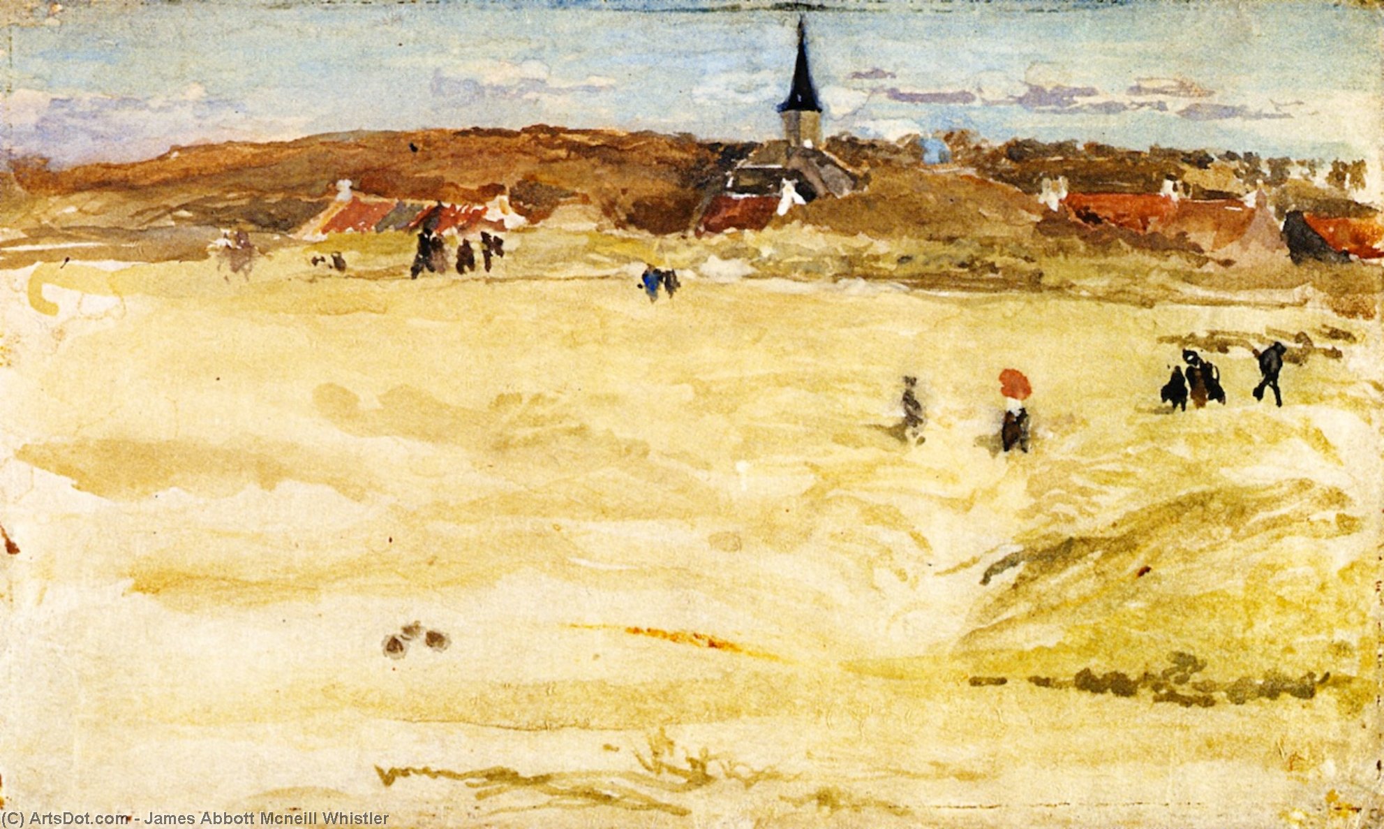 Wikioo.org - สารานุกรมวิจิตรศิลป์ - จิตรกรรม James Abbott Mcneill Whistler - Sunday at Domburg