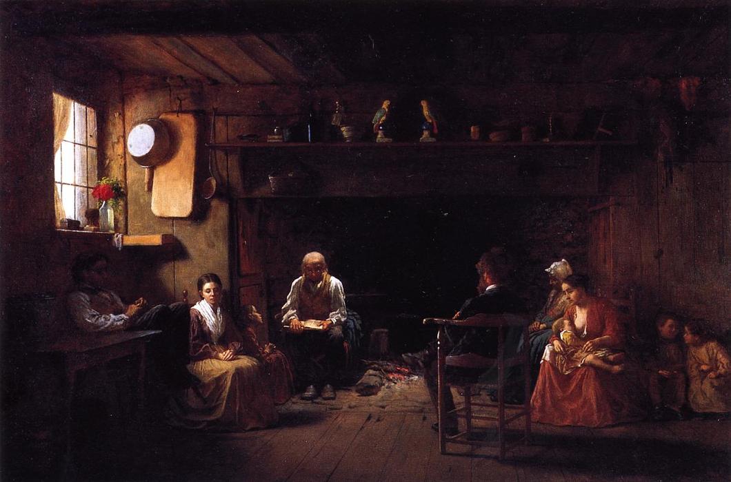 Wikioo.org - The Encyclopedia of Fine Arts - Painting, Artwork by Jonathan Eastman Johnson - Sunday Morning