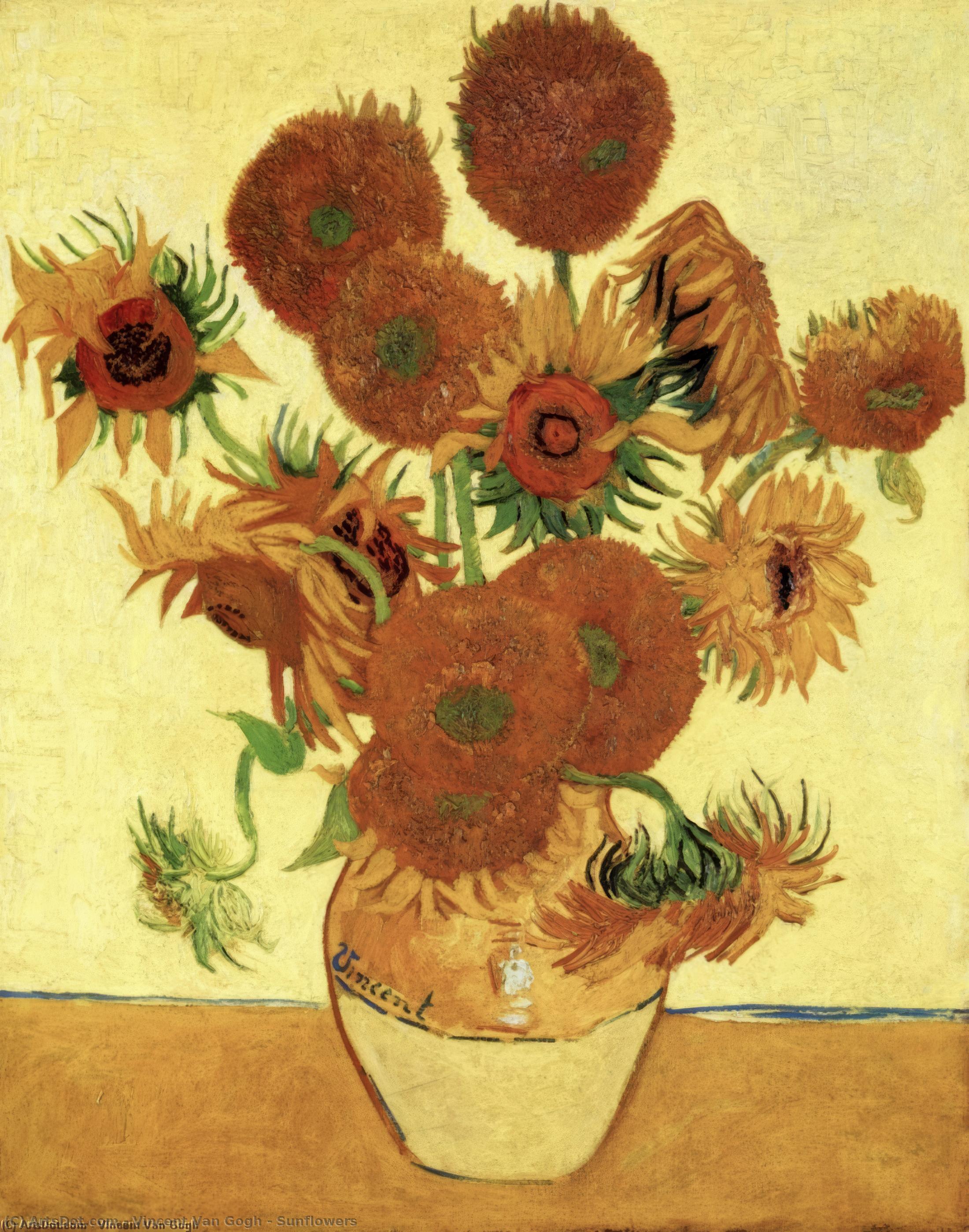 WikiOO.org - Encyclopedia of Fine Arts - Malba, Artwork Vincent Van Gogh - Sunflowers