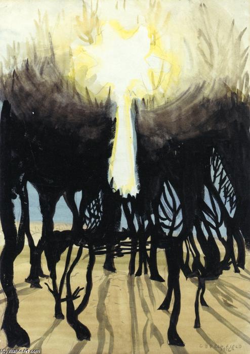 Wikioo.org - The Encyclopedia of Fine Arts - Painting, Artwork by Charles Ephraim Burchfield - Sunlight in Forest