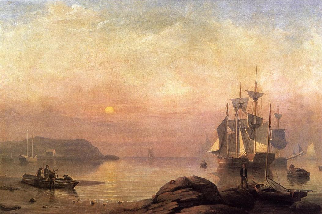 Wikioo.org - The Encyclopedia of Fine Arts - Painting, Artwork by Fitz Hugh Lane - Sunrise through Mist