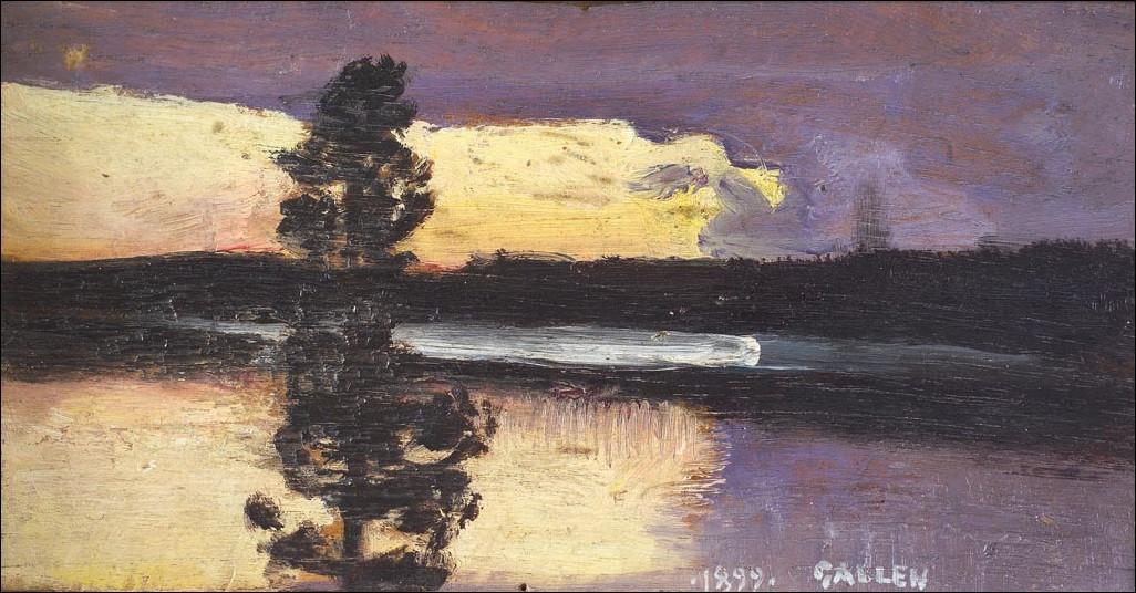 WikiOO.org - Encyclopedia of Fine Arts - Malba, Artwork Akseli Gallen Kallela - Sunset