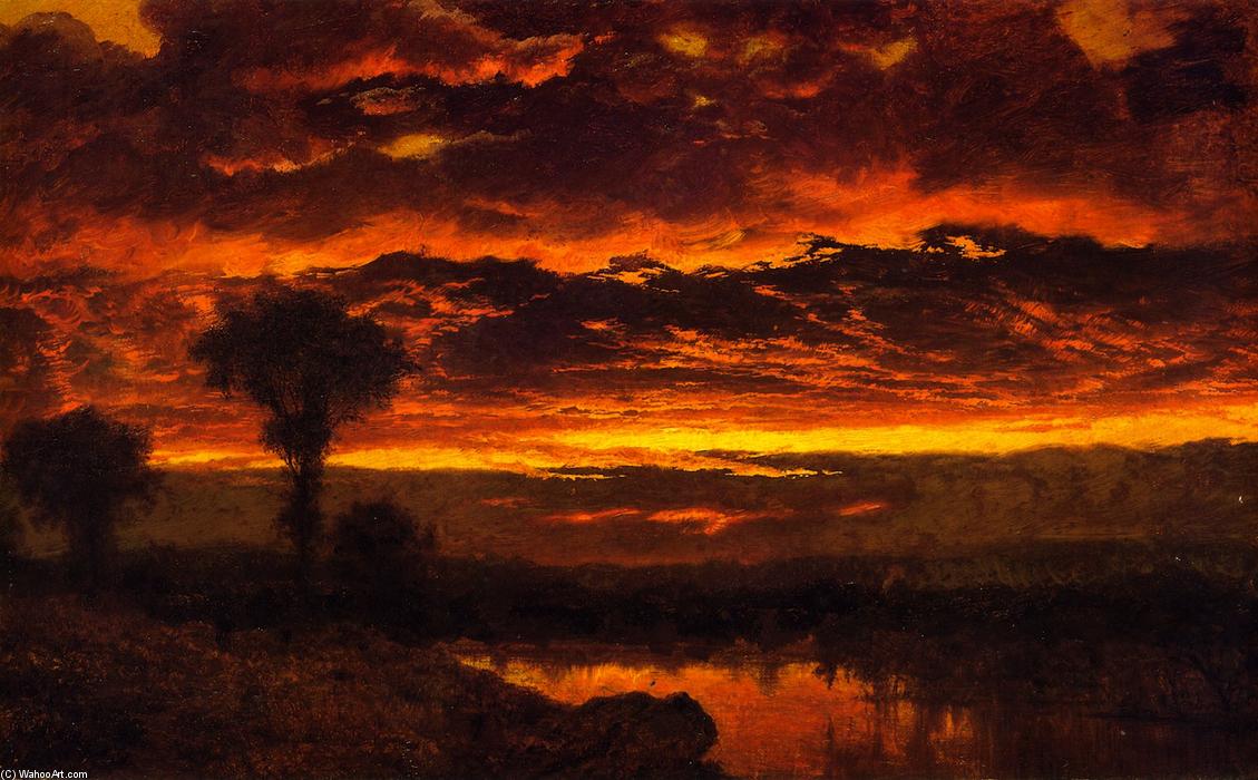 Wikioo.org - The Encyclopedia of Fine Arts - Painting, Artwork by Louis Remy Mignot - Sunset