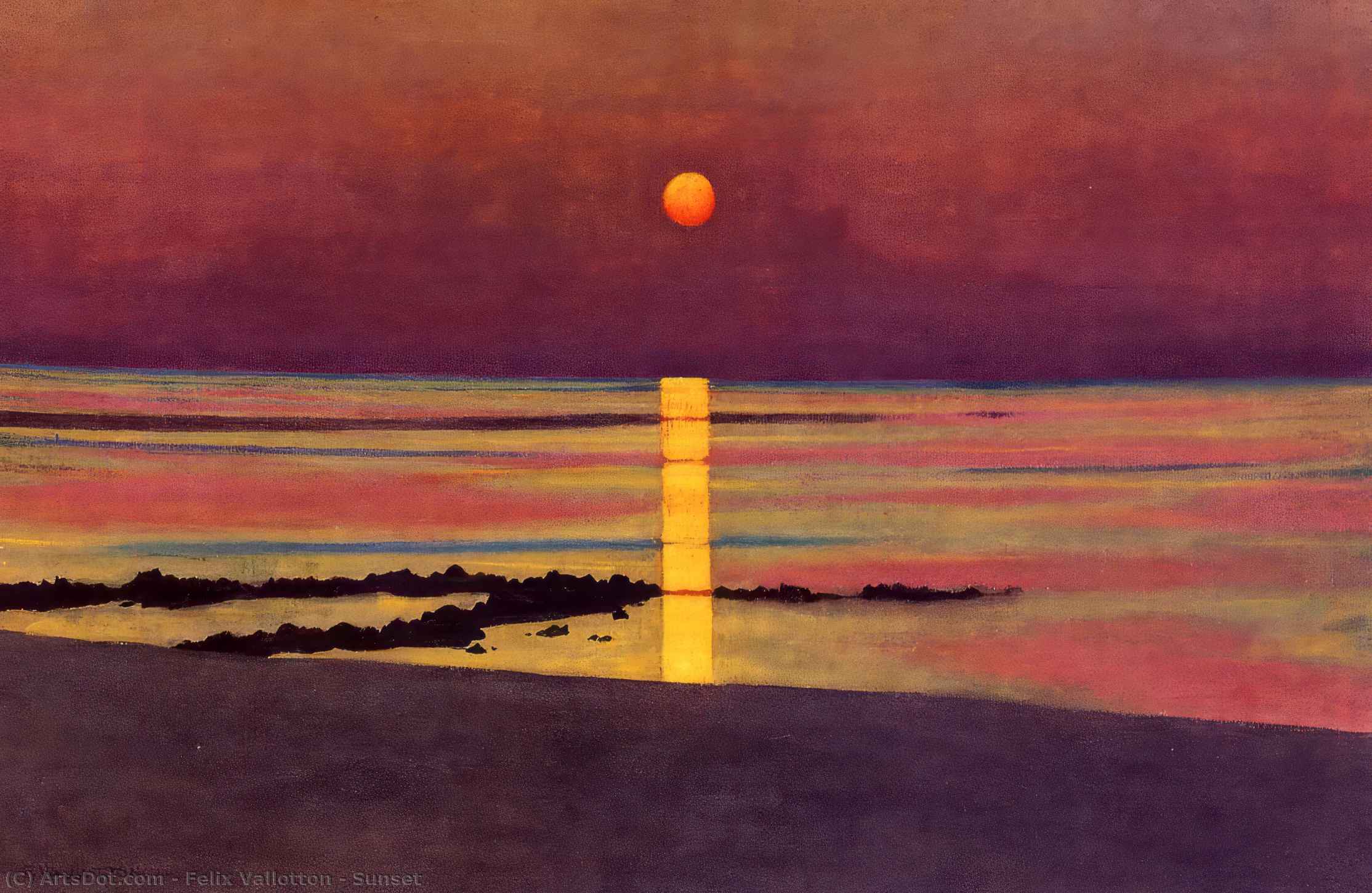 Wikioo.org - สารานุกรมวิจิตรศิลป์ - จิตรกรรม Felix Vallotton - Sunset