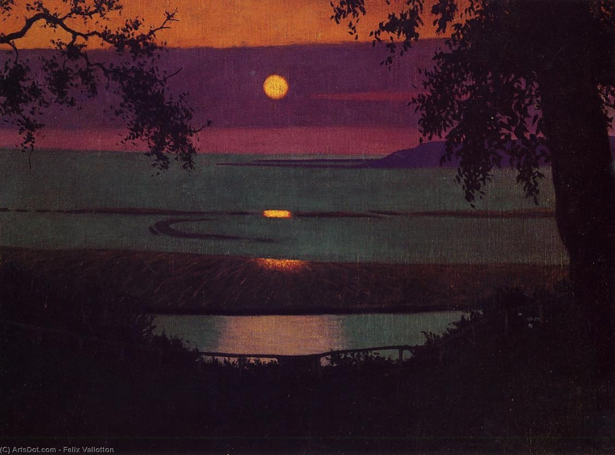 Wikioo.org - The Encyclopedia of Fine Arts - Painting, Artwork by Felix Vallotton - Sunset
