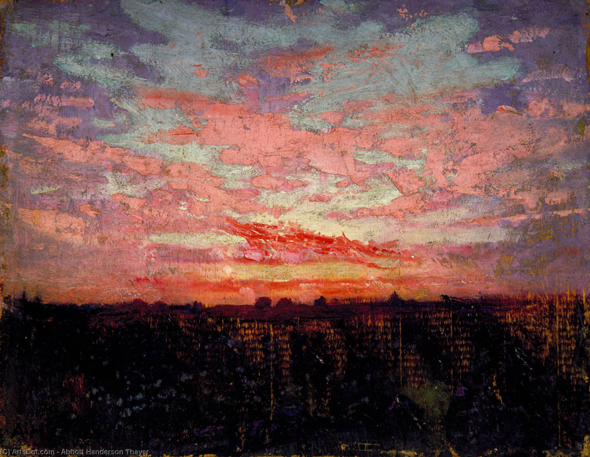 Wikioo.org - The Encyclopedia of Fine Arts - Painting, Artwork by Abbott Handerson Thayer - Sunset