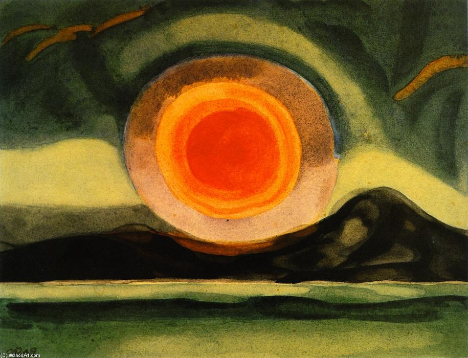 Wikioo.org - The Encyclopedia of Fine Arts - Painting, Artwork by Friedrich Julius Oskar Blümner - Sunset of the St. Lawrence