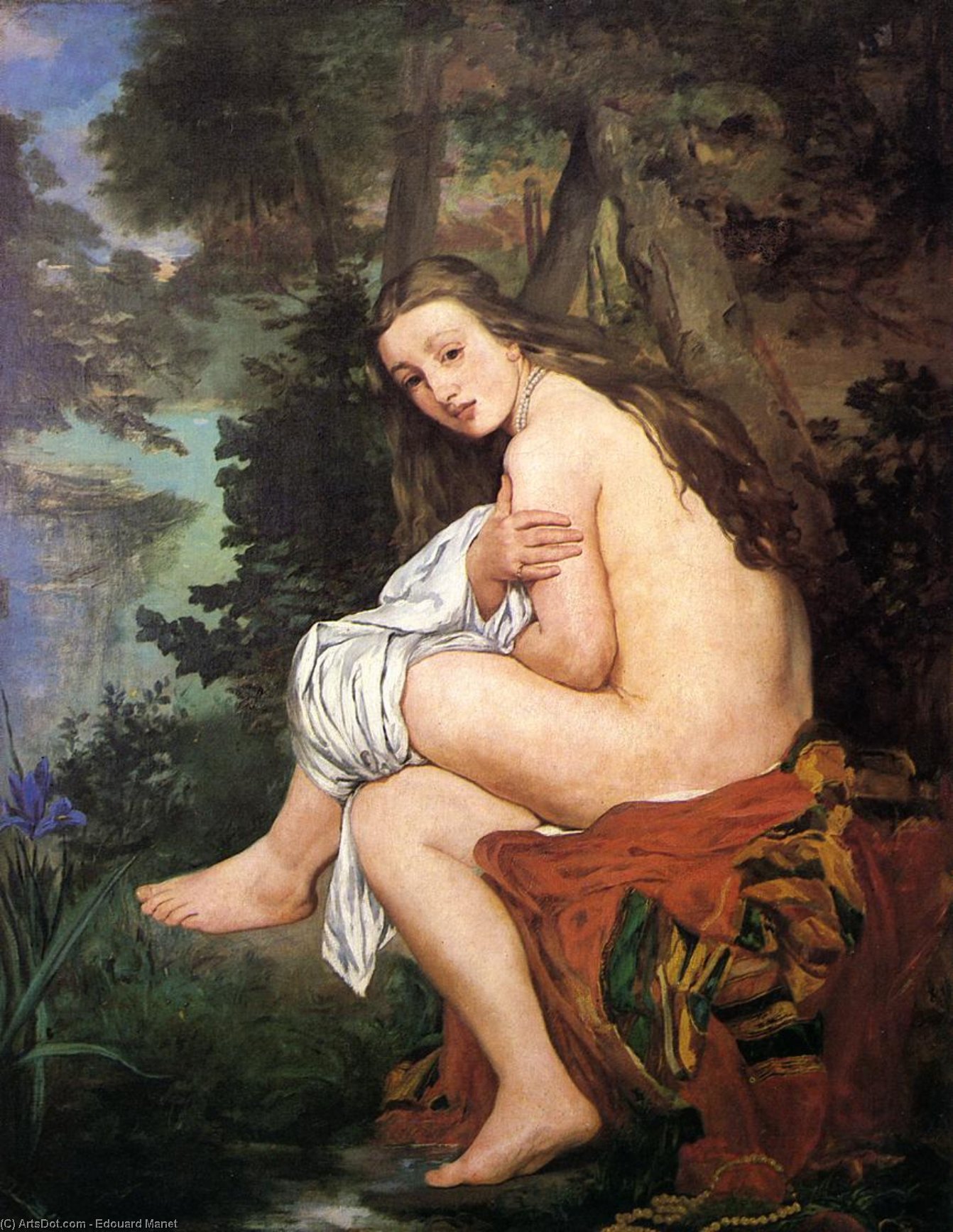 Wikioo.org - Die Enzyklopädie bildender Kunst - Malerei, Kunstwerk von Edouard Manet - der überrascht  nymphe