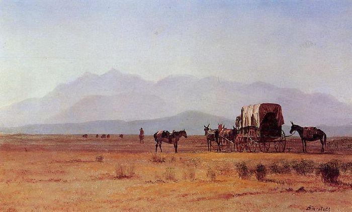 Wikioo.org – L'Enciclopedia delle Belle Arti - Pittura, Opere di Albert Bierstadt - Carro di Surveyor nelle Montagne Rocciose