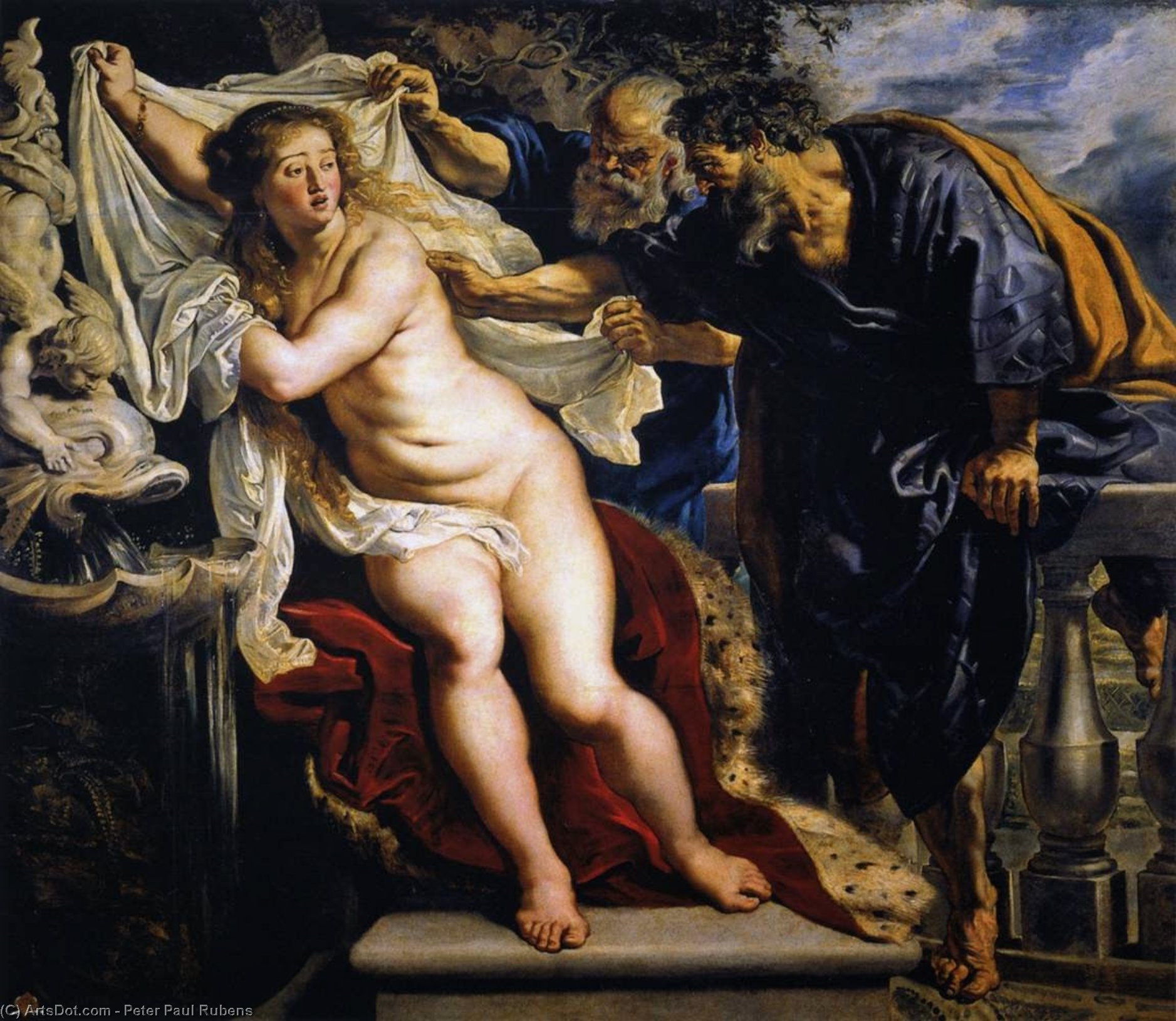 Wikoo.org - موسوعة الفنون الجميلة - اللوحة، العمل الفني Peter Paul Rubens - Susanna and the Elders