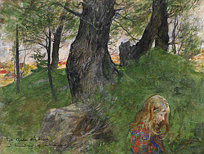 Wikioo.org - The Encyclopedia of Fine Arts - Painting, Artwork by Carl Larsson - SUSANNE I EN SKOGSBACKE