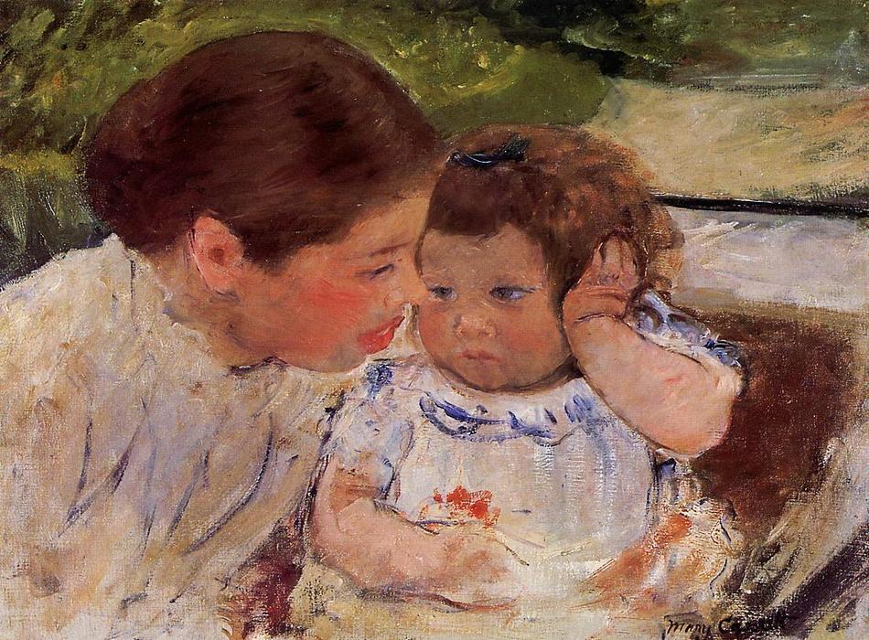WikiOO.org - Encyclopedia of Fine Arts - Malba, Artwork Mary Stevenson Cassatt - Susan Comforting the Baby (no.1)