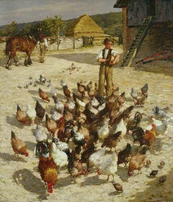 Wikioo.org - The Encyclopedia of Fine Arts - Painting, Artwork by Henry Herbert La Thangue - A Sussex Farm